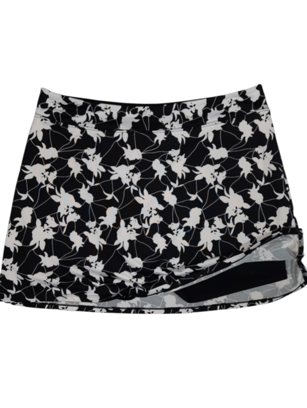 Tranquility Active Comfort Everyday B&W Abstract Floral Skirt Skort SZ L